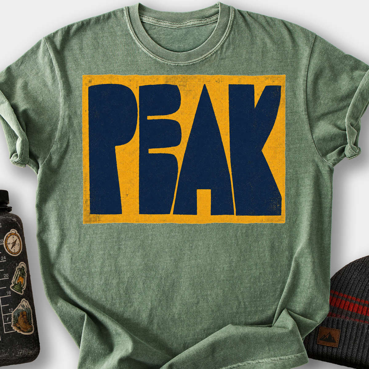 Peak (Block Letters) T-Shirt — Moss