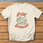 peak solitude engraving retro script duo T-Shirt — Ivory