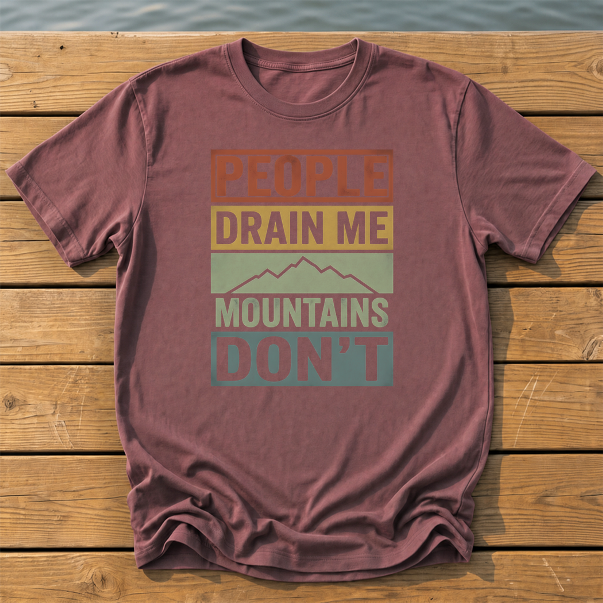 people drain me mountains dont retro mut T-Shirt — Brick