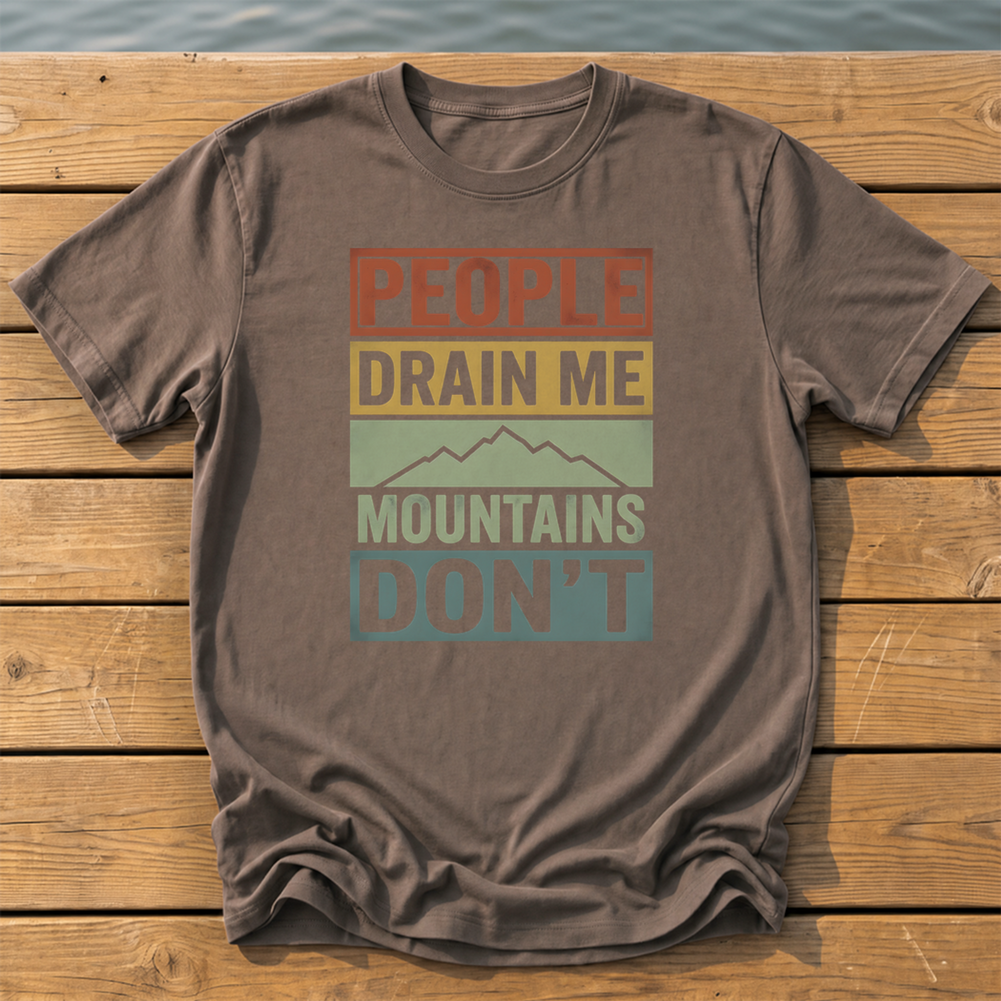 people drain me mountains dont retro mut T-Shirt — Espresso