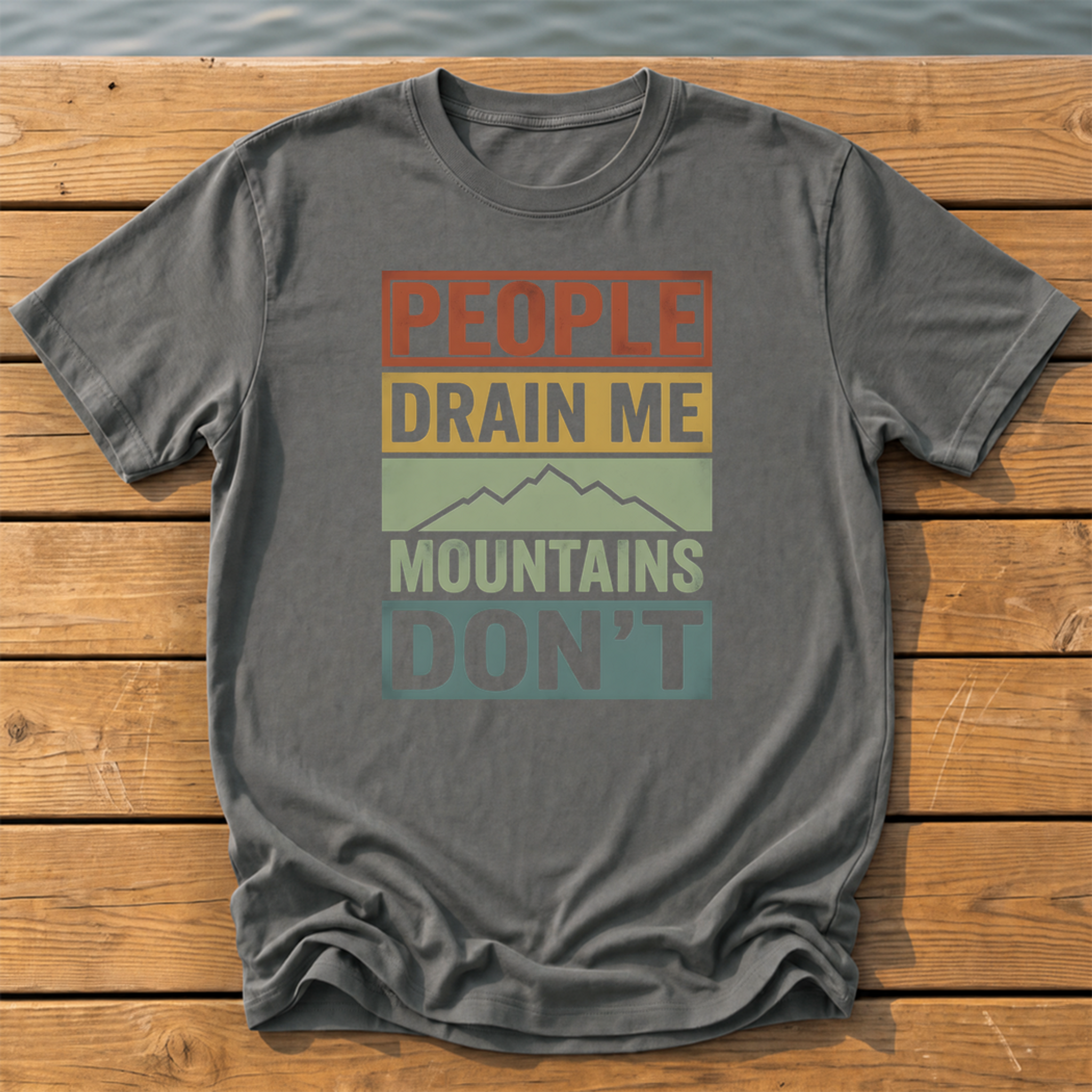 people drain me mountains dont retro mut T-Shirt — Pepper