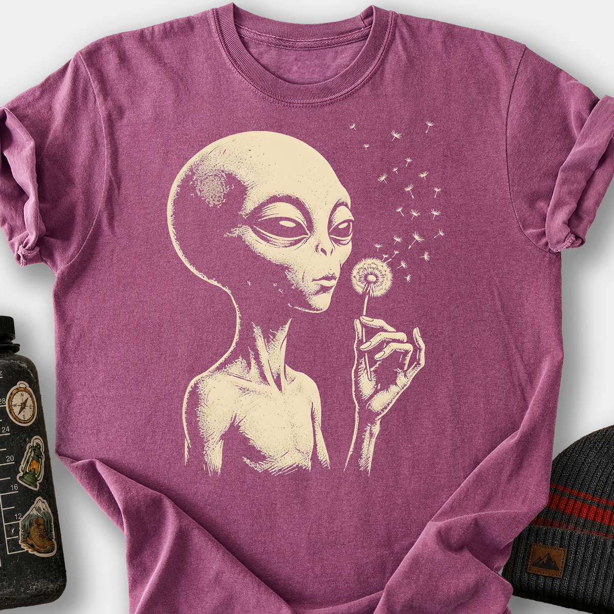 Alien Dandelion T-Shirt — Berry