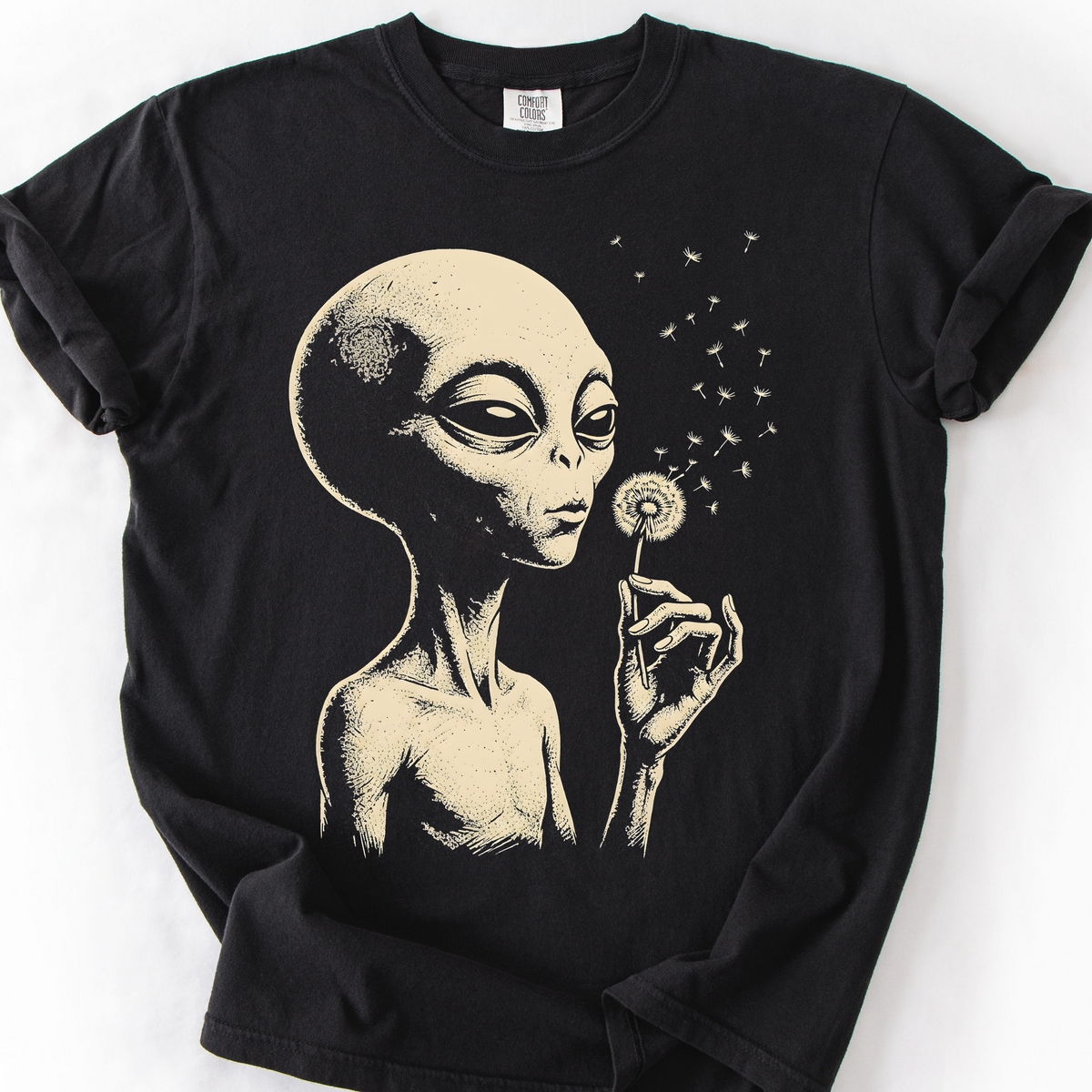 Alien Dandelion T-Shirt — Black