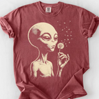 Alien Dandelion T-Shirt — Brick