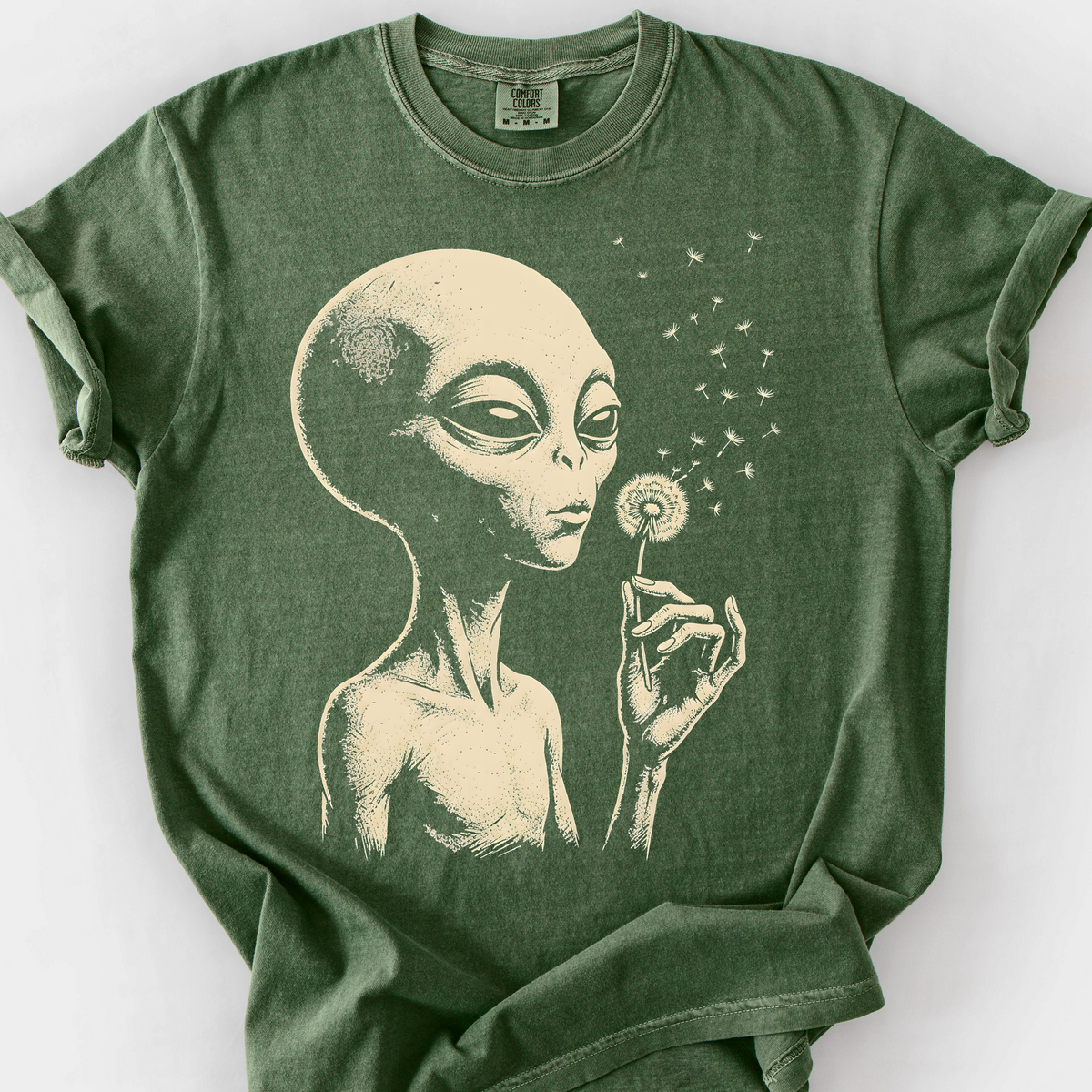 Alien Dandelion T-Shirt — Moss