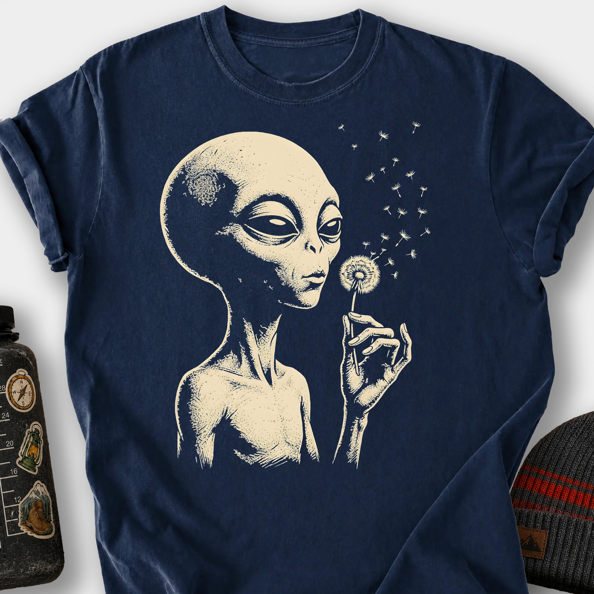 Alien Dandelion T-Shirt — Navy