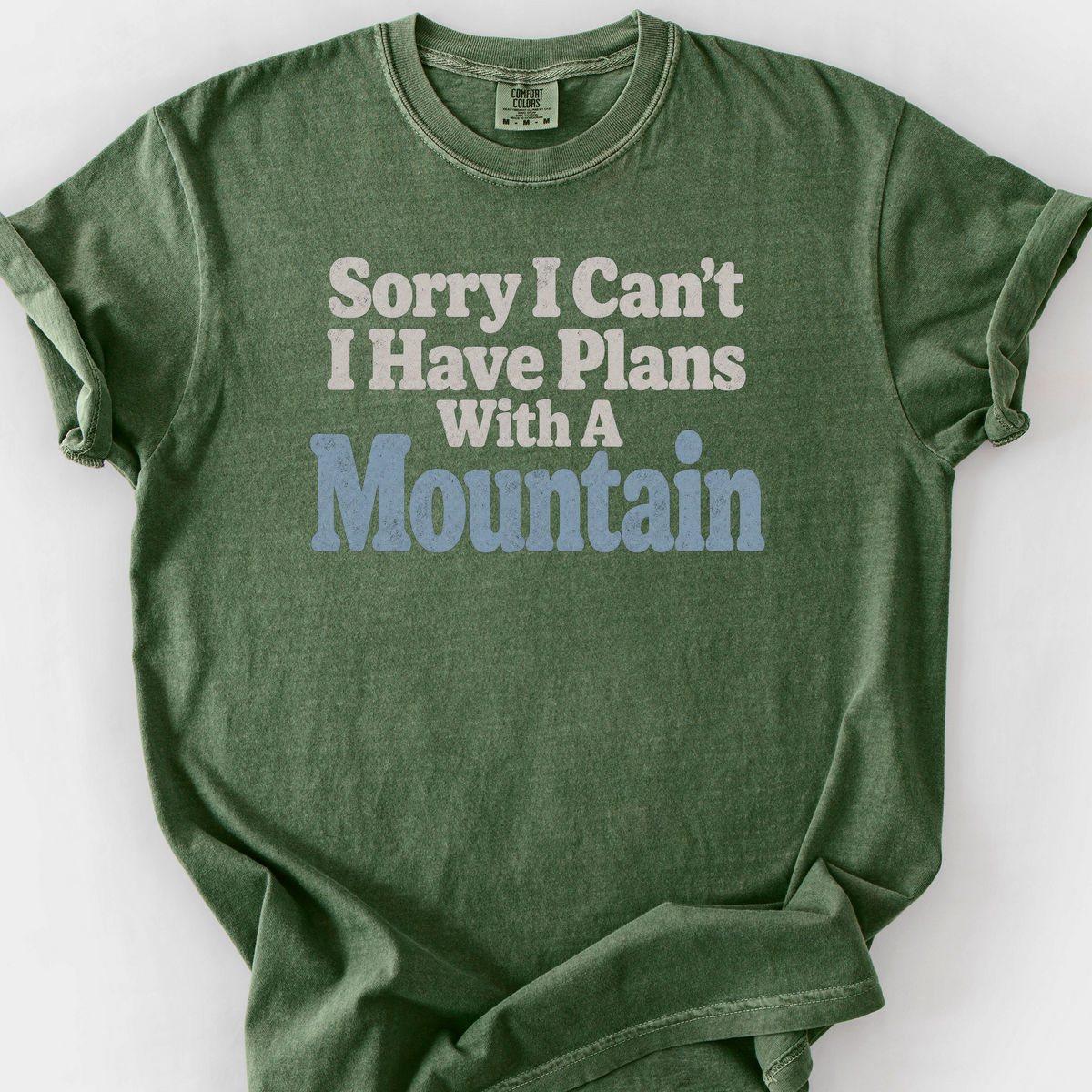 Plans With A Mountain T-Shirt — Moss