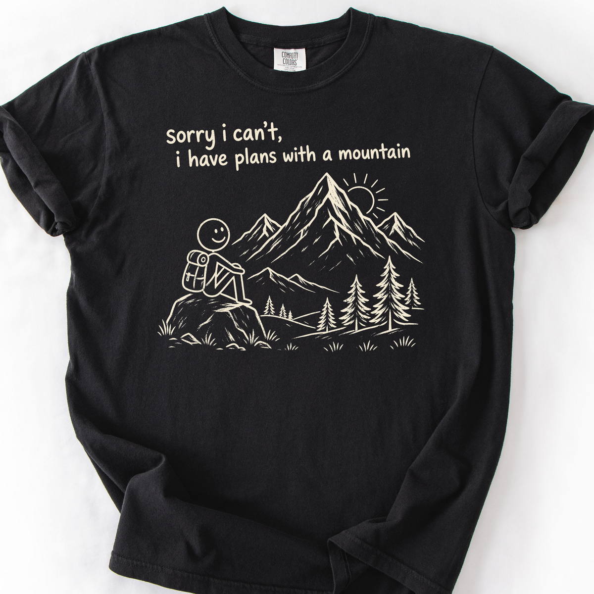 Plans With The Mountain T-Shirt — Black