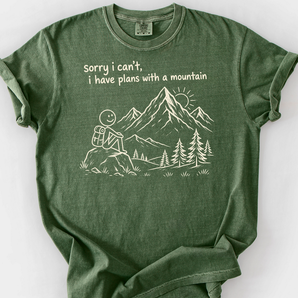 Plans With The Mountain T-Shirt — Moss