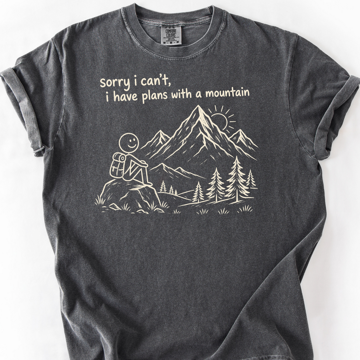 Plans With The Mountain T-Shirt — Pepper