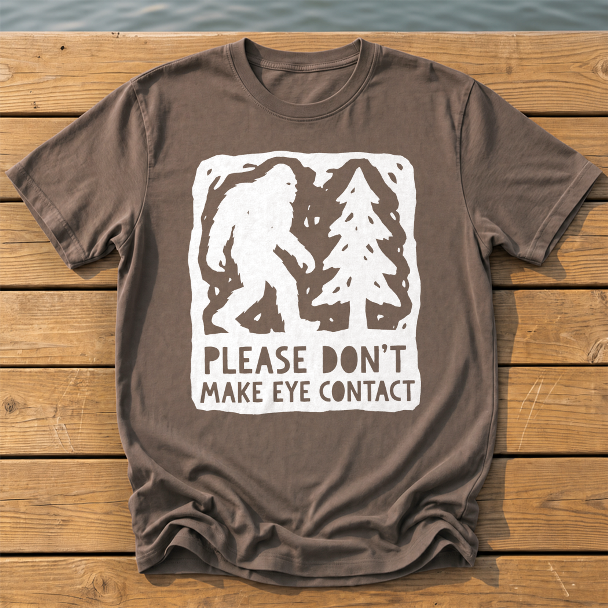Please Don't Make Eye Contact T-Shirt — Espresso