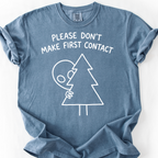 Please Don't Make First Contact (Doodle) T-Shirt — Blue Jean