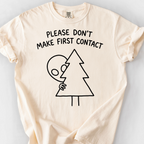 Please Don't Make First Contact (Doodle) T-Shirt — Ivory