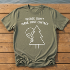 please dont make first contact_handwritten marker doodle T-Shirt — Moss