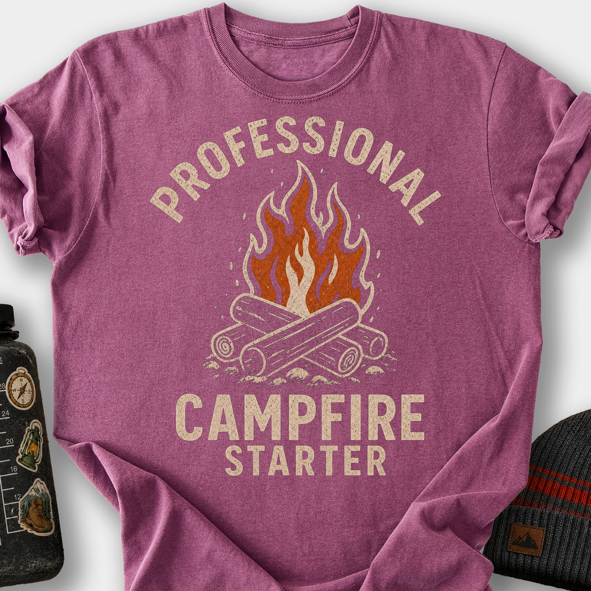 Professional Campfire Starter T-Shirt — Berry