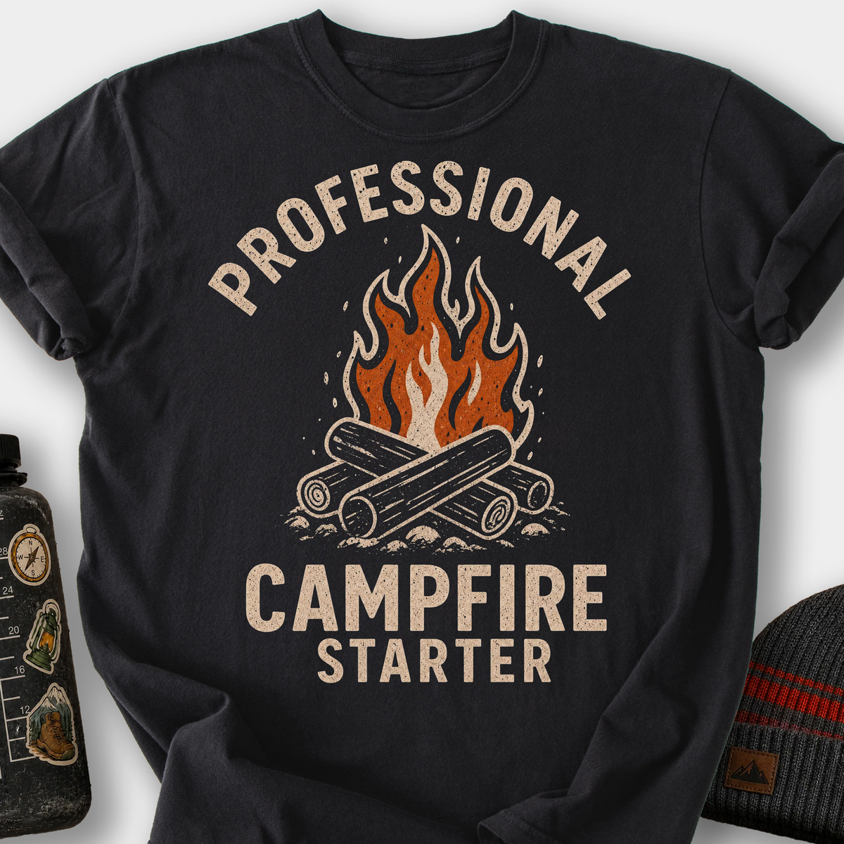 Professional Campfire Starter T-Shirt — Black