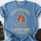 Professional Campfire Starter T-Shirt — Blue Jean