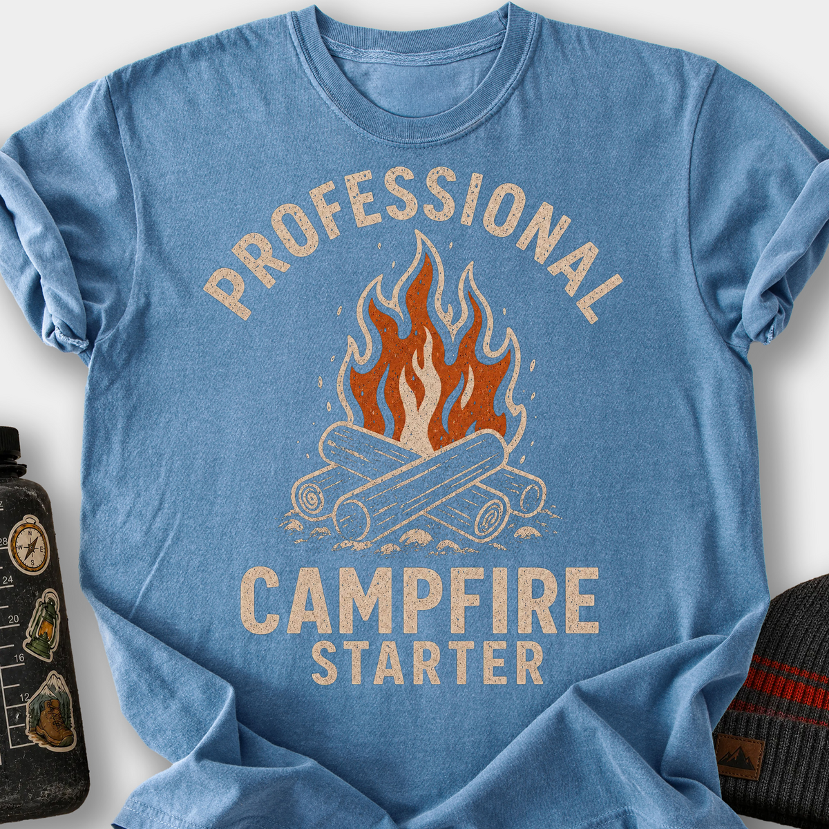 Professional Campfire Starter T-Shirt — Blue Jean