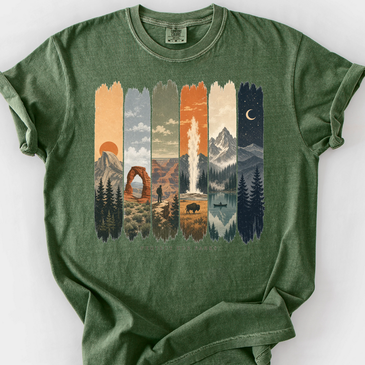 Protect Our Parks (Six Parks) T-Shirt — Moss