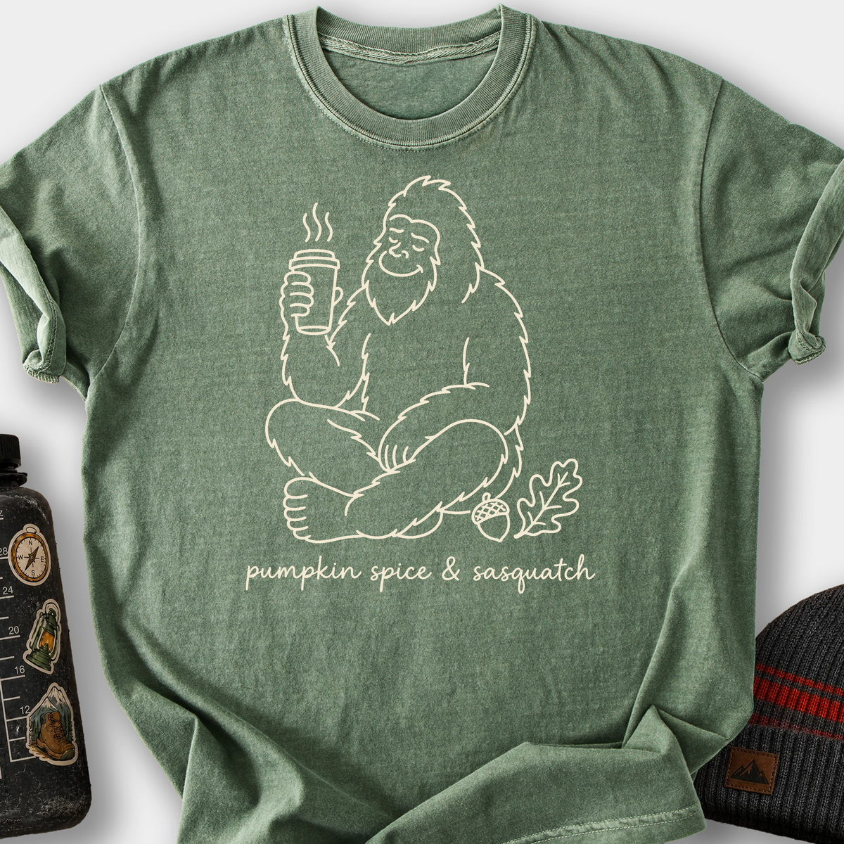 Pumpkin Spice And Sasquatch T-Shirt — Moss