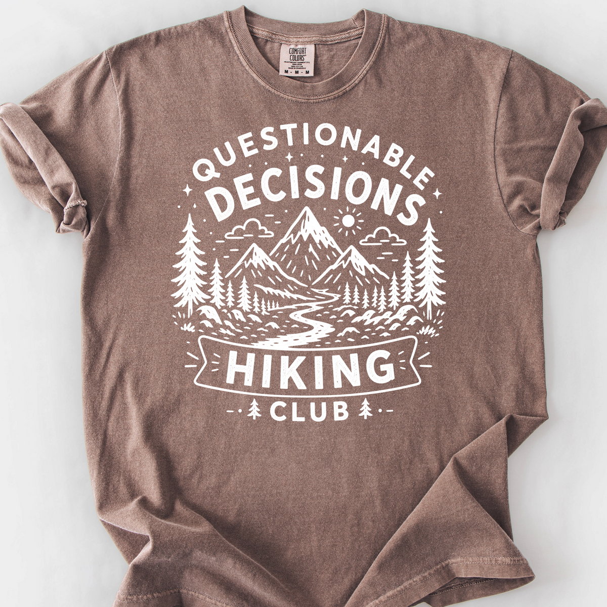 Questionable Decisions Hiking Club T-Shirt — Espresso