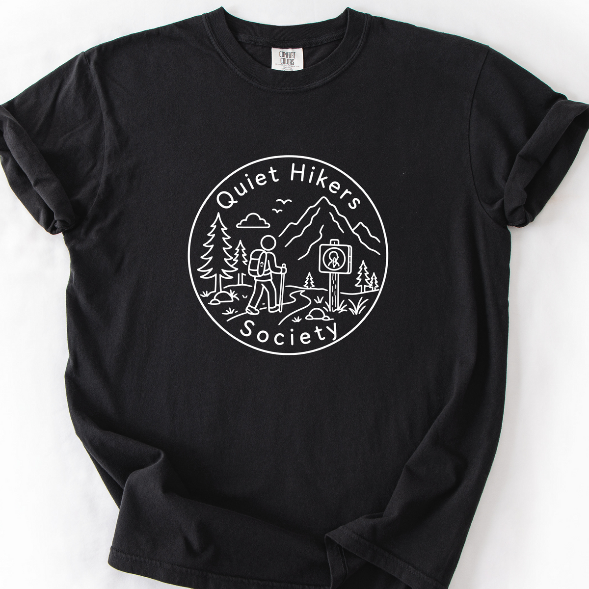 Quiet Hikers Society T-Shirt — Black