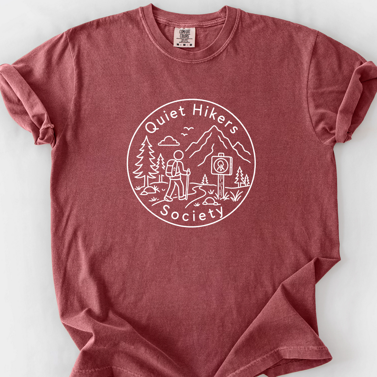 Quiet Hikers Society T-Shirt — Brick