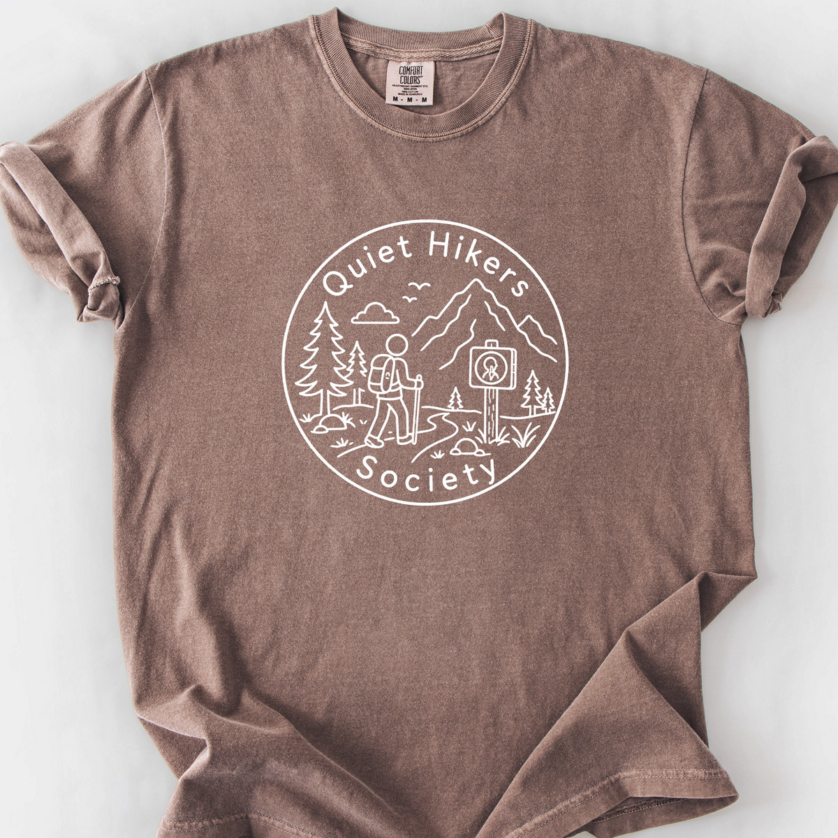 Quiet Hikers Society T-Shirt — Espresso