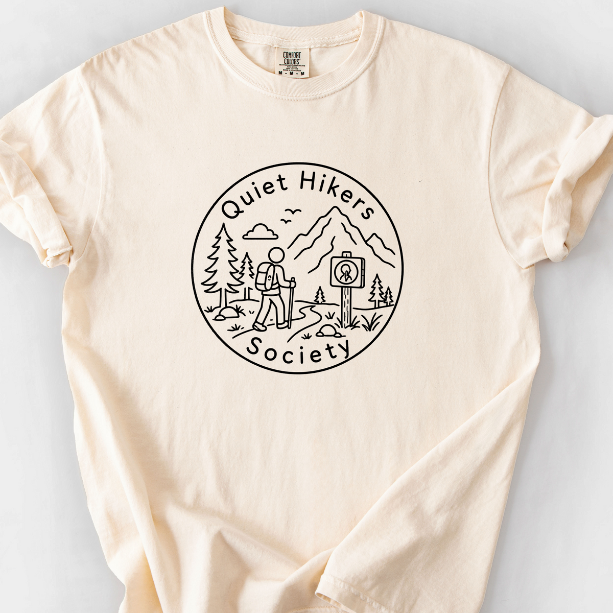 Quiet Hikers Society T-Shirt — Ivory