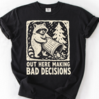 Raccoon Of Bad Decisions T-Shirt — Black