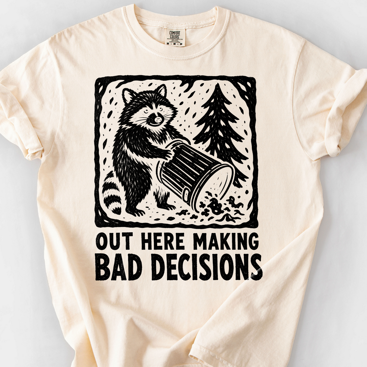 Raccoon Of Bad Decisions T-Shirt — Ivory