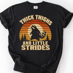 Thick Thighs and Little Strides (Raccoon) T-Shirt — Black