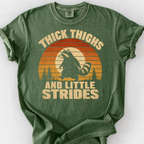 Thick Thighs and Little Strides (Raccoon) T-Shirt — Moss