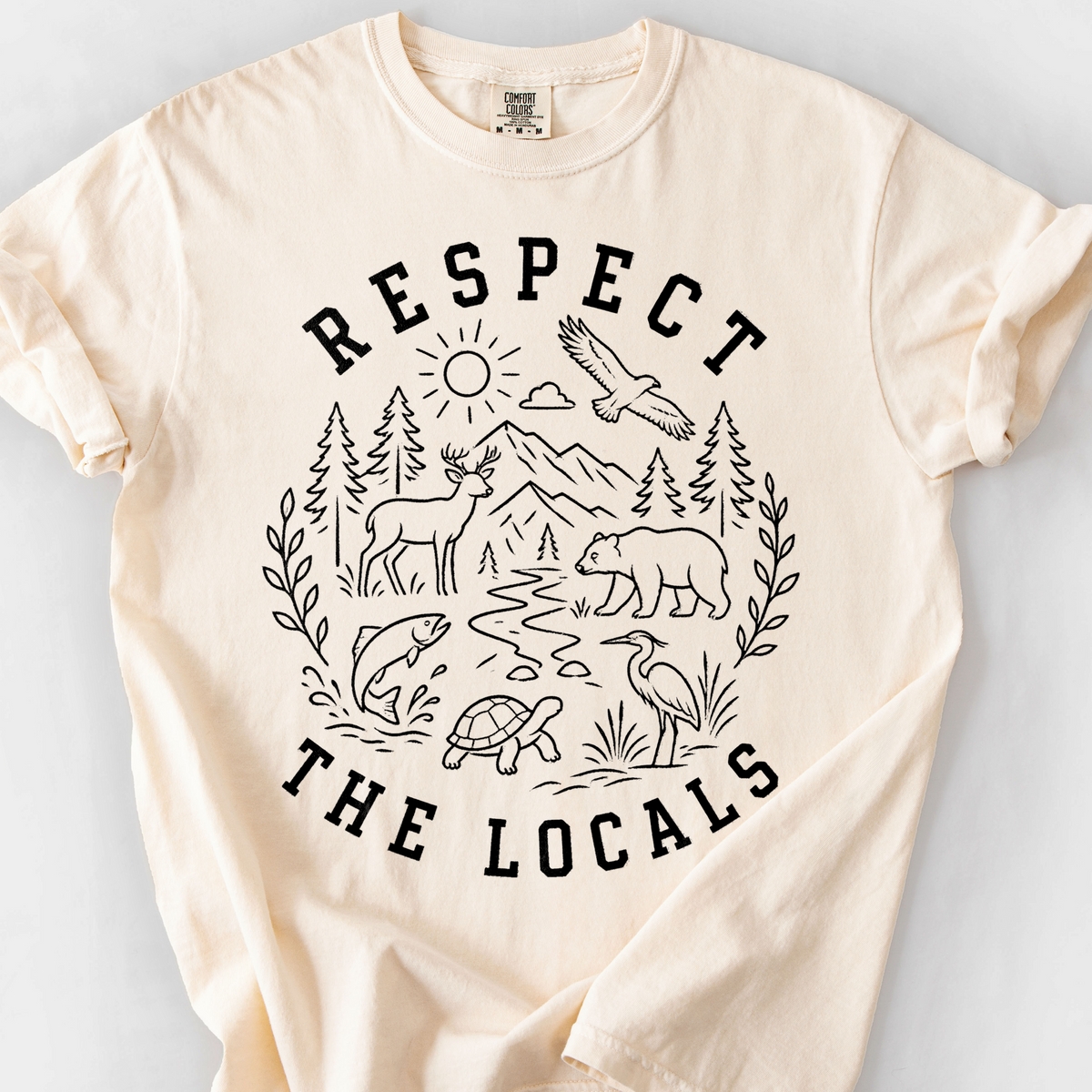 Respect The Locals Badge T-Shirt — Ivory