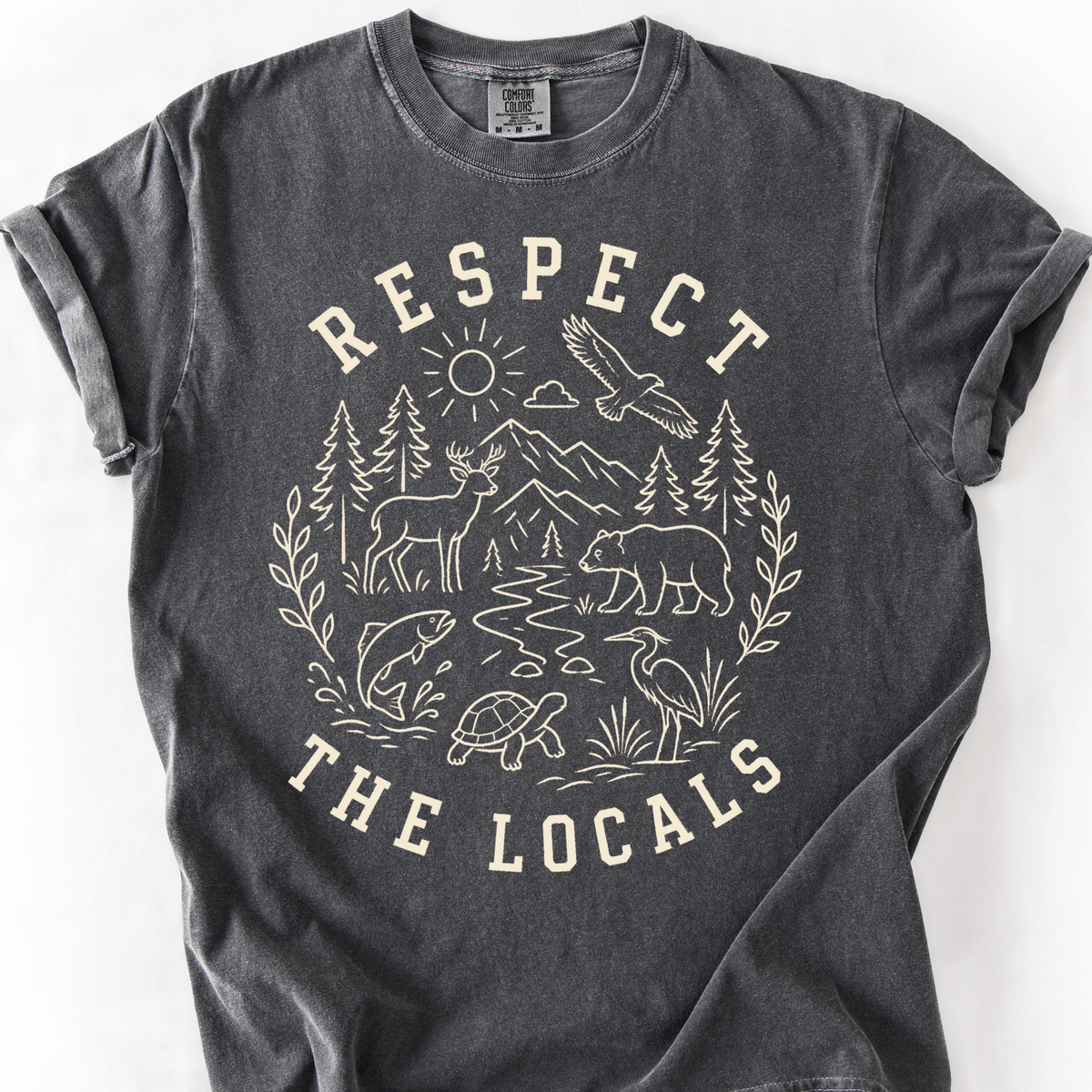 Respect The Locals Badge T-Shirt — Pepper