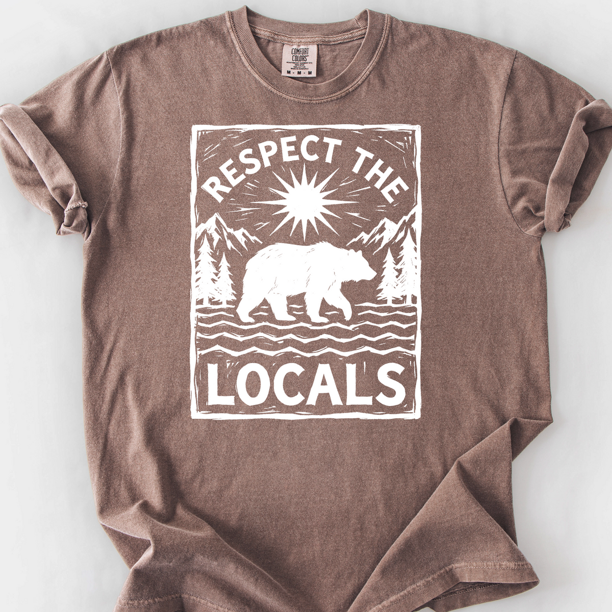 Respect the Locals (Bear) T-Shirt — Espresso