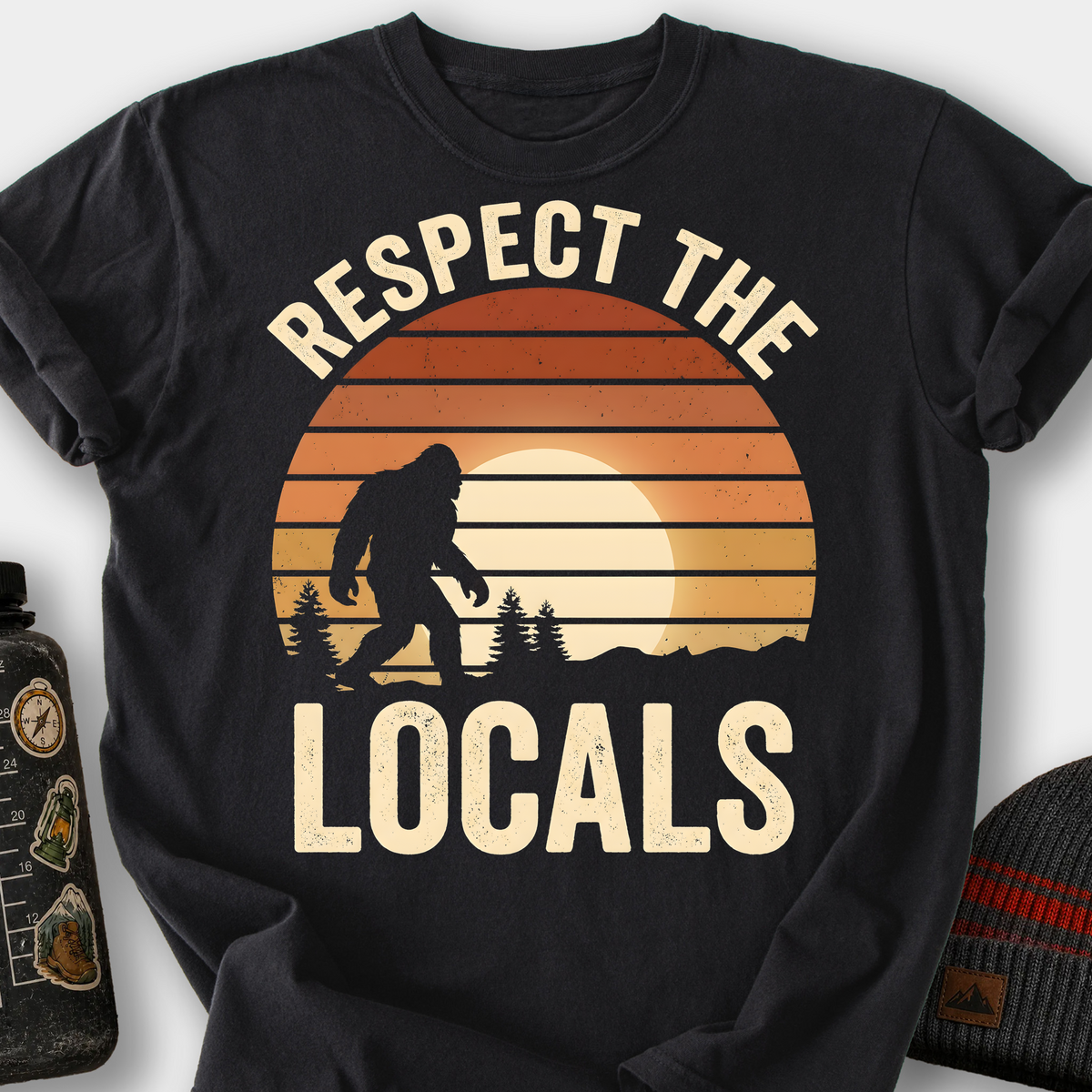 Respect the Locals (Bigfoot) T-Shirt — Black