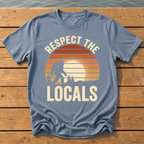 respect the locals bigfoot_sunset slat silhouette T-Shirt — Blue Jean