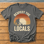 respect the locals bigfoot_sunset slat silhouette T-Shirt — Pepper
