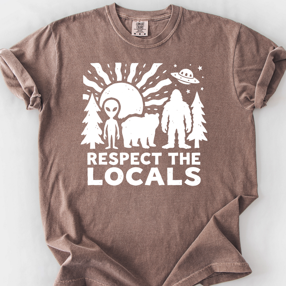 Respect the Locals (Cryptids) T-Shirt — Espresso