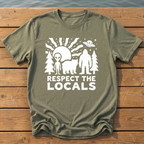 respect the locals cryptids_bold folk cutout_nano banana pro 0 T-Shirt — Moss