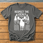 respect the locals moose_rough brush linocut T-Shirt — Pepper