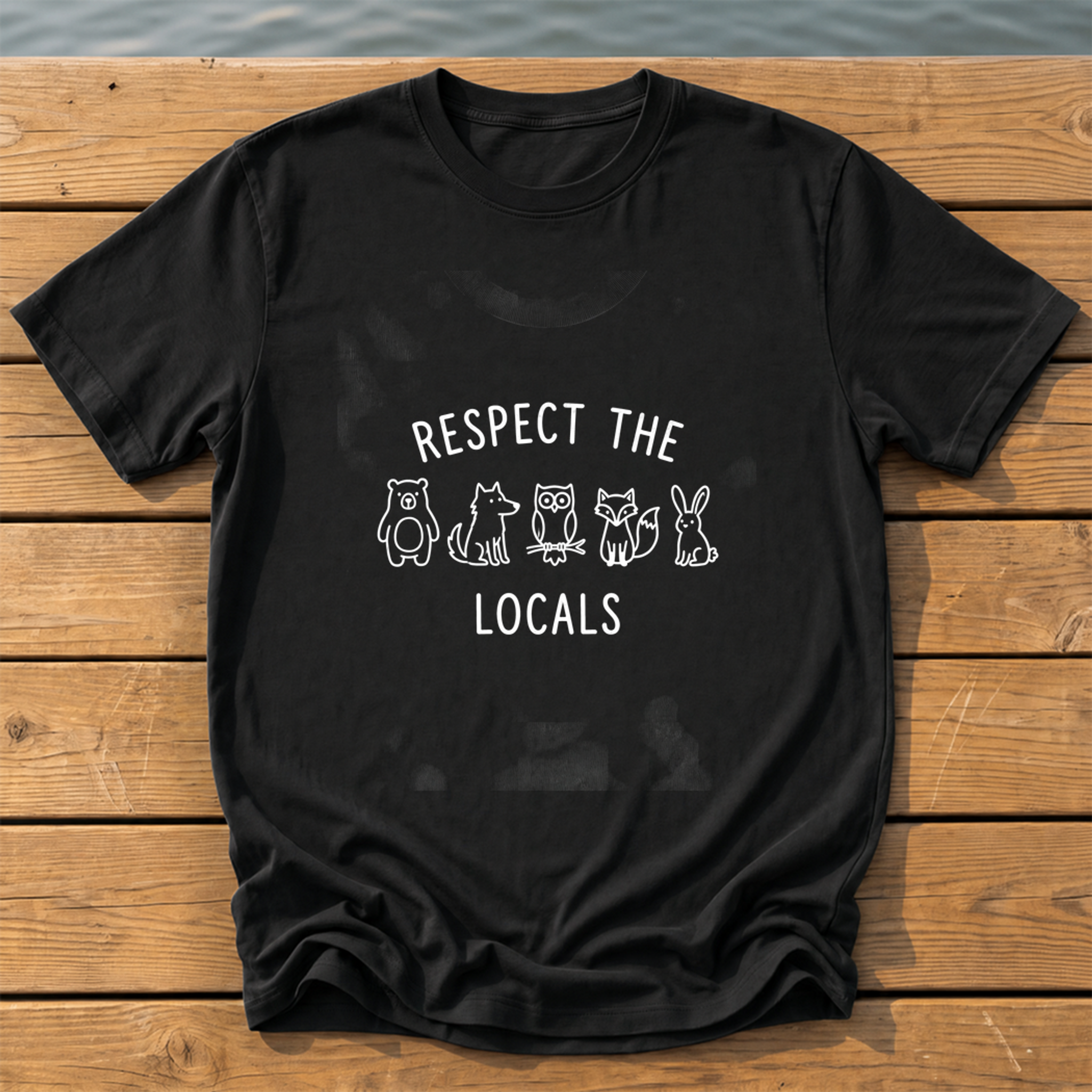 respect the locals multi handwritten mar T-Shirt — Black