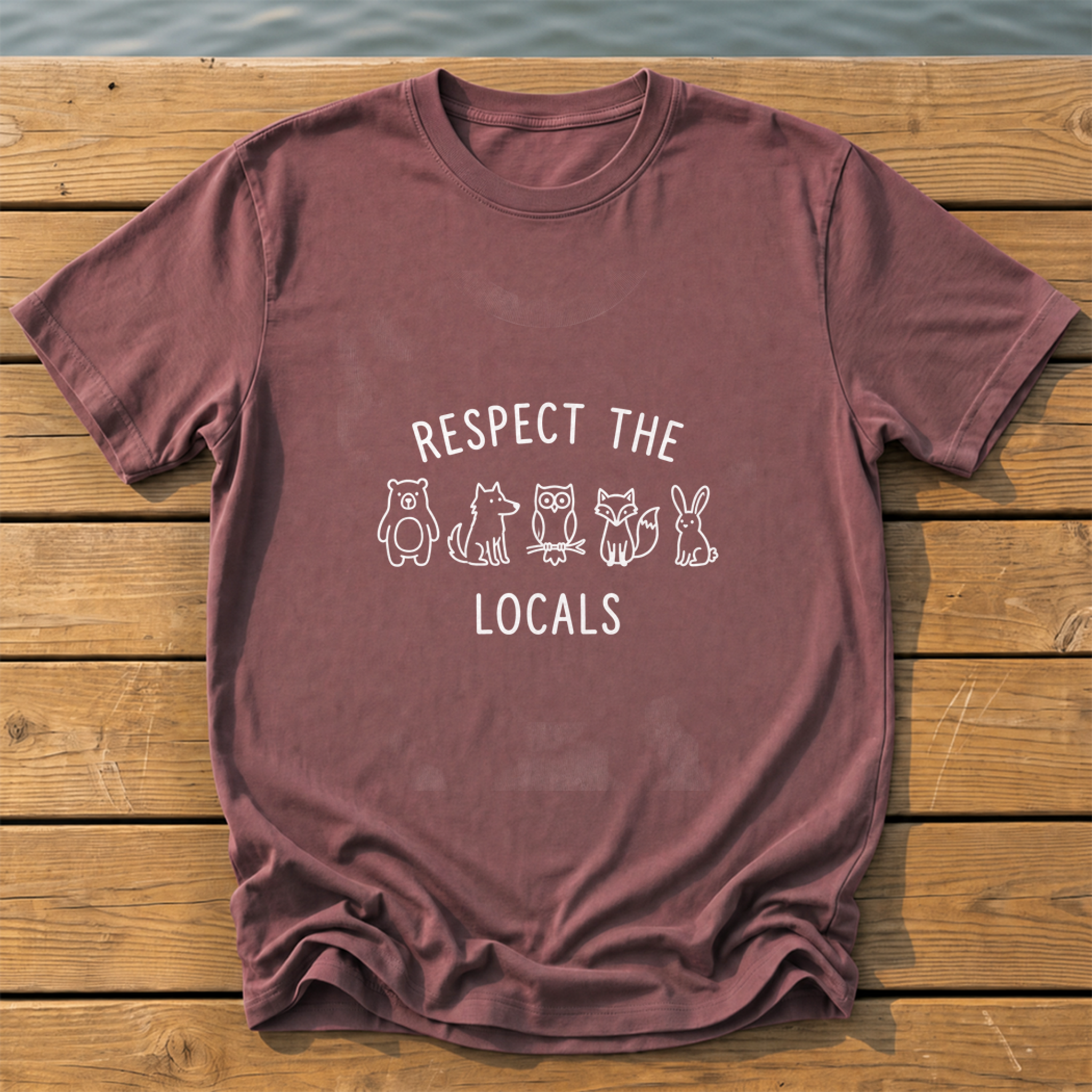 respect the locals multi handwritten mar T-Shirt — Brick