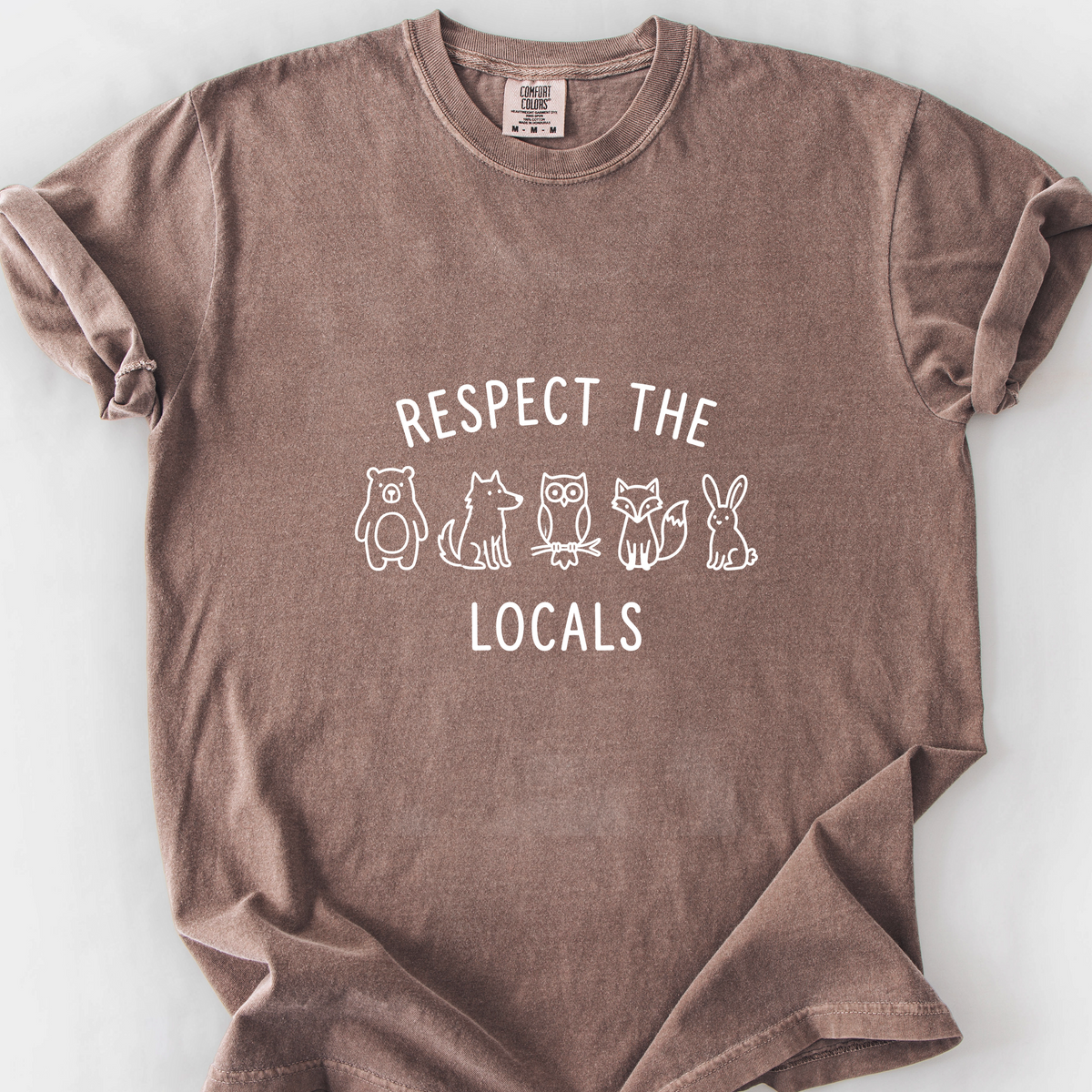 Respect the Locals (Doodle) T-Shirt — Espresso