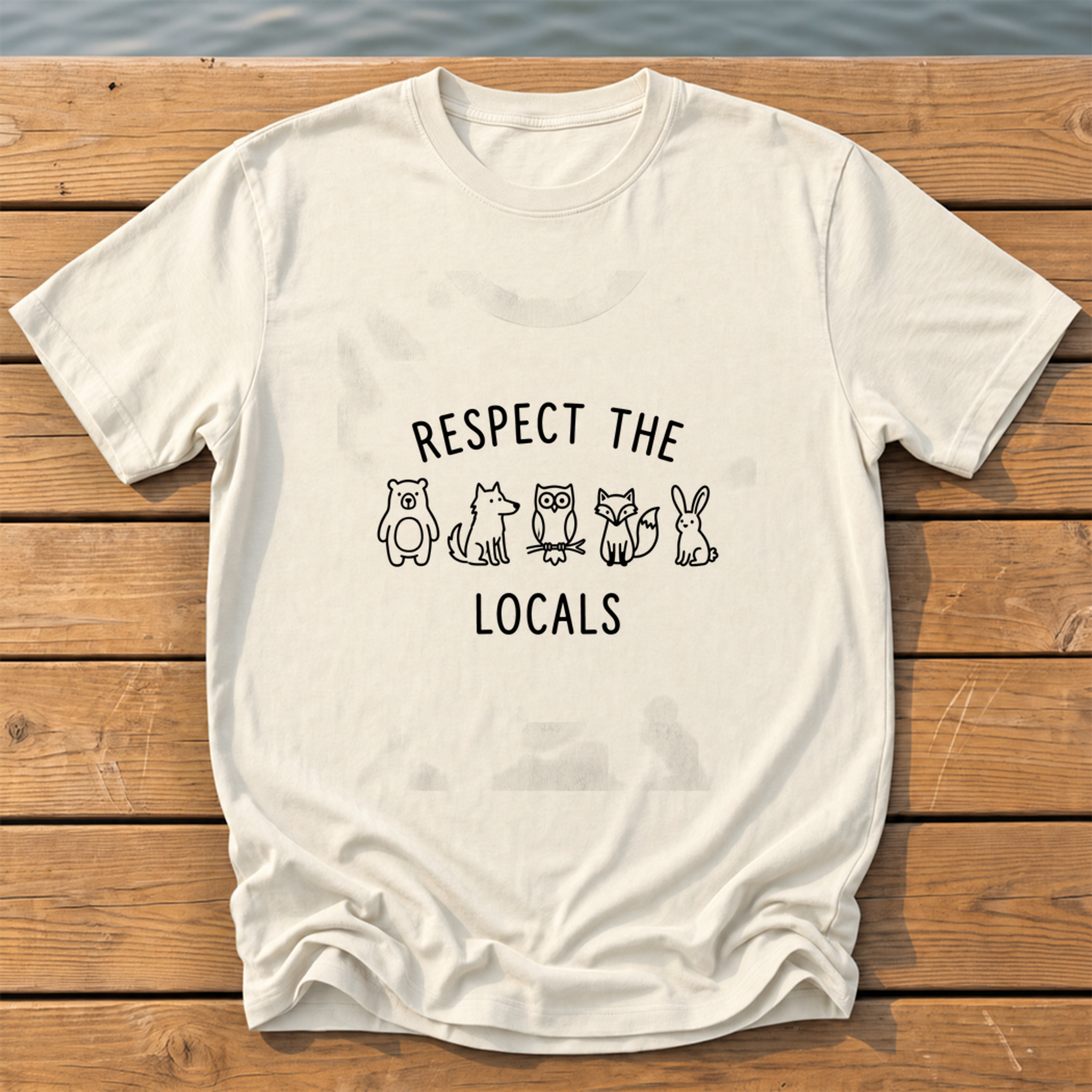 respect the locals multi handwritten mar T-Shirt — Ivory