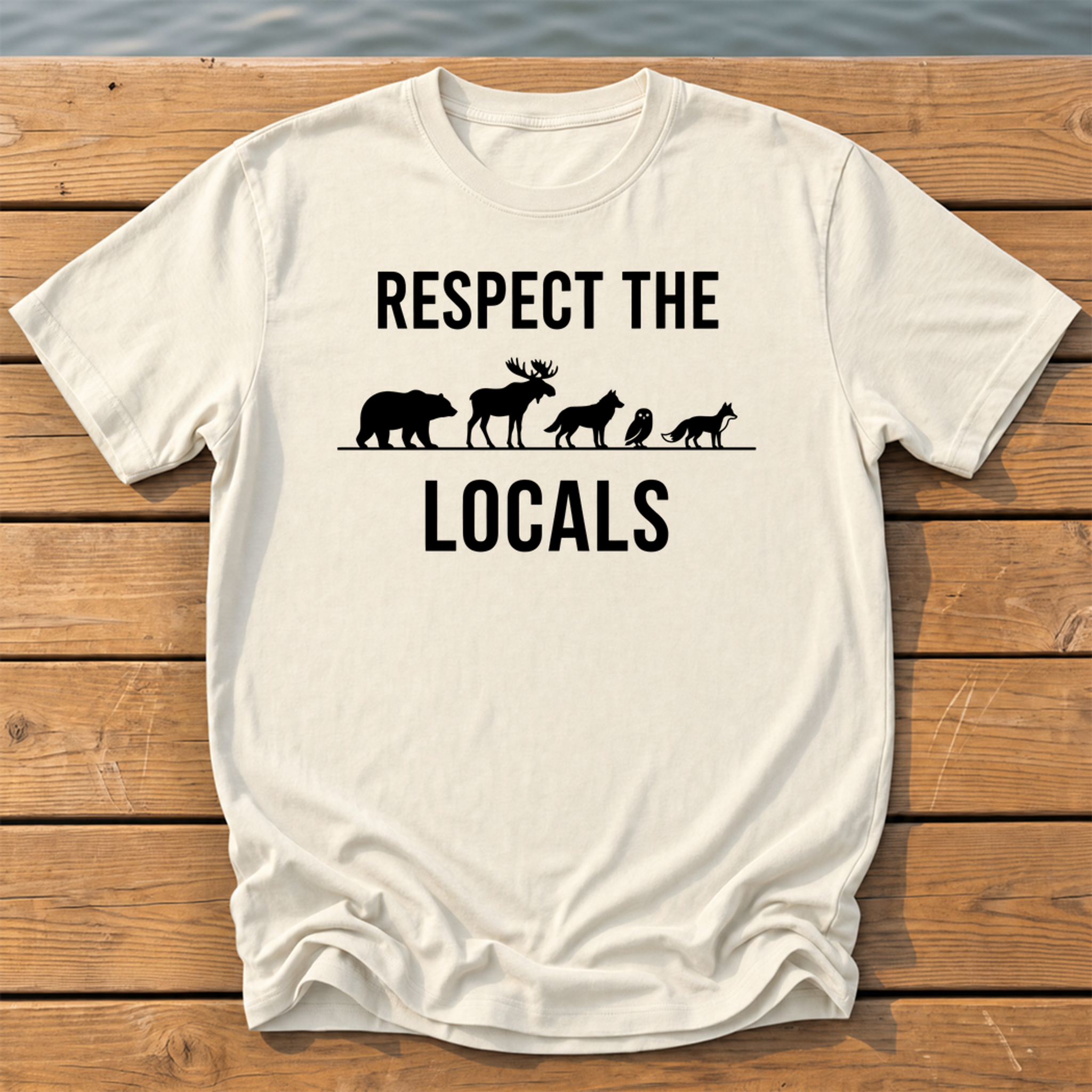 respect the locals multi minimal silhoue T-Shirt — Ivory