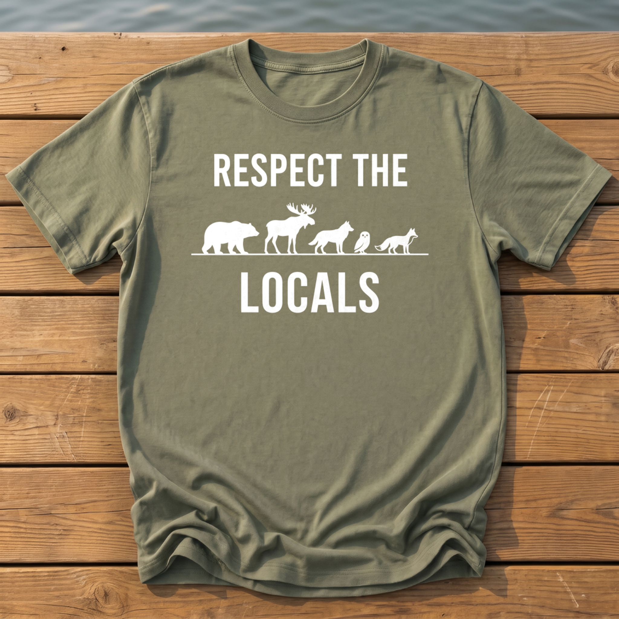respect the locals multi minimal silhoue T-Shirt — Moss