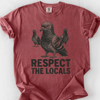 Respect The Locals Pigeons T-Shirt — Brick