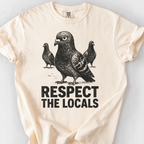 Respect The Locals Pigeons T-Shirt — Ivory
